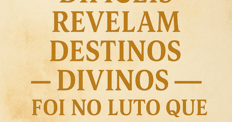 Momentos difíceis revelam,o cuidado de Deus.