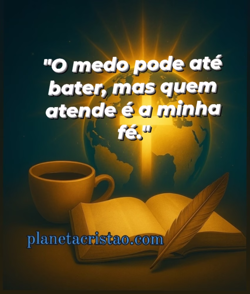 “O medo pode até bater, mas quem atende é a minha fé. Pois com a oração pode muito em seus efeitos.