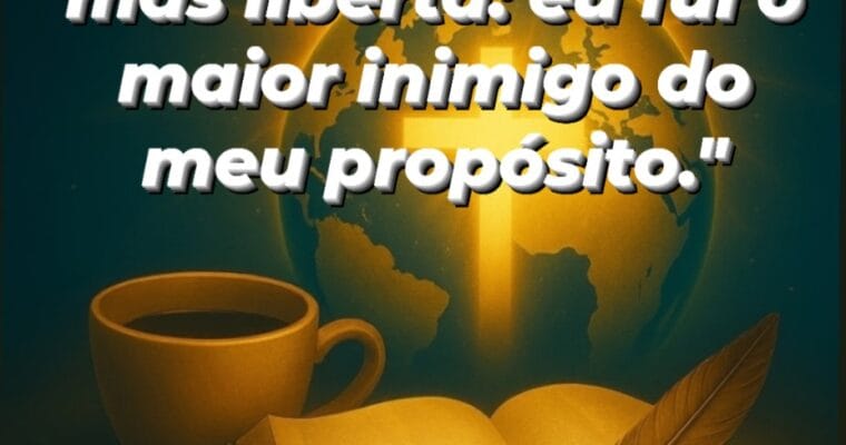 “Eu sabotei o que Deus confiou a mim. Mas hoje decido recomeçar com temor e verdade.Reconheço: meu maior sabotador fui eu mesma. Mas a graça ainda me chama pra voltar.E que você ao ler esse devocional diário, a palavra de Deus. Possa te fazer refletir.
