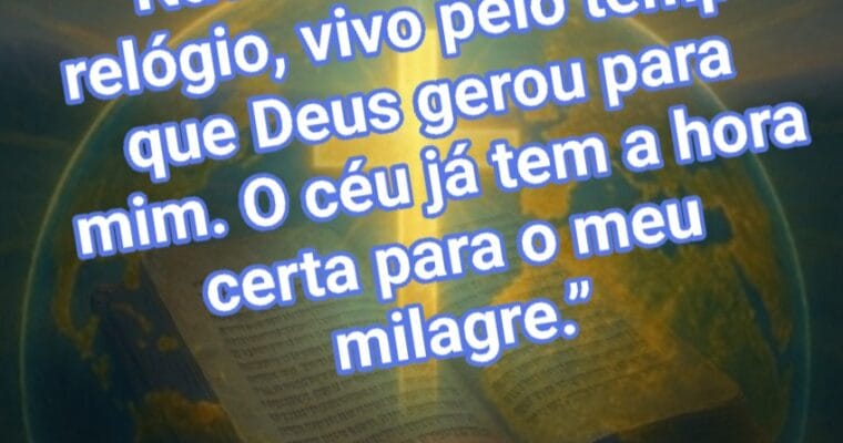 Não se comparar com o tempo de outra pessoa.Não se desesperar no tempo de espera.Não perder a fé no tempo da prova.Porque o tempo de Deus é perfeito!