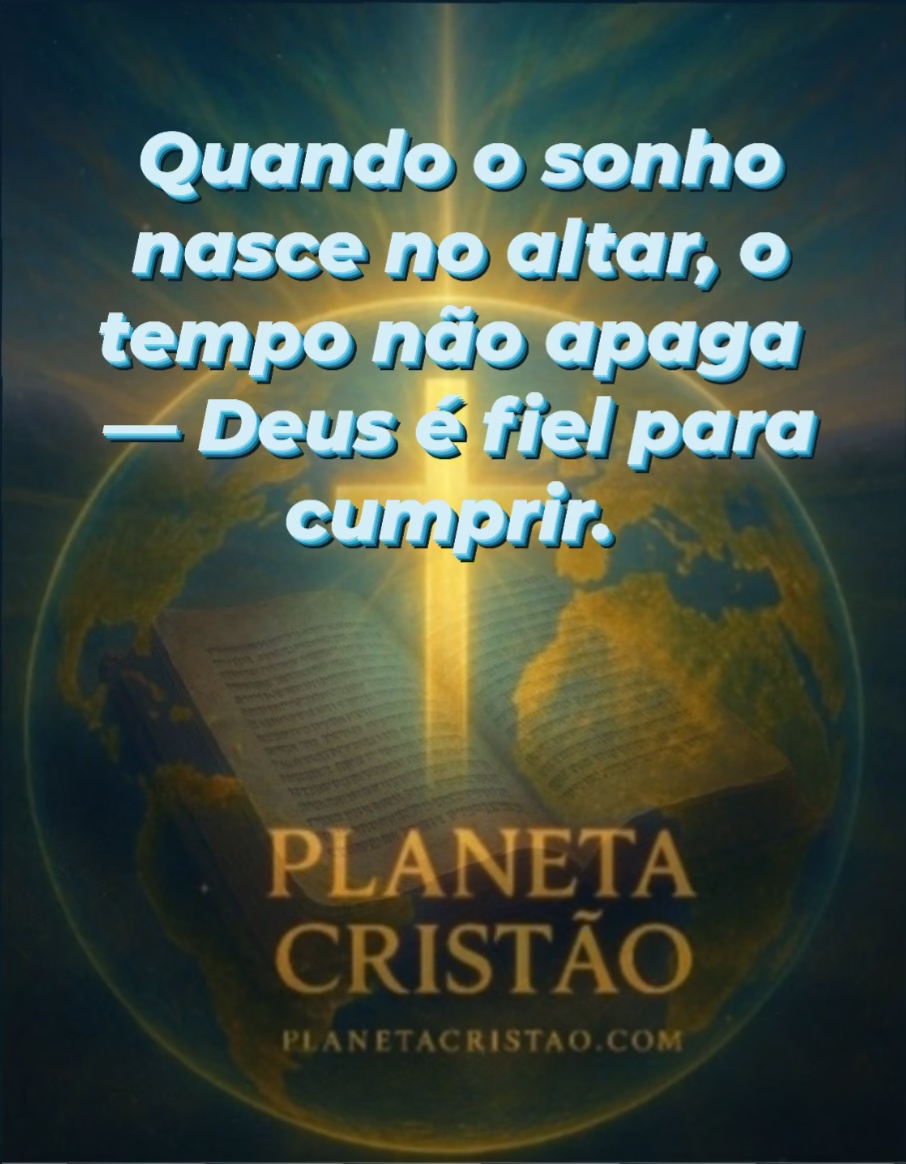 Não é sobre correr atrás do que você quer, é sobre permanecer onde Deus quer que você esteja. O sonho que é dEle, Ele mesmo sustenta, guia e realiza.