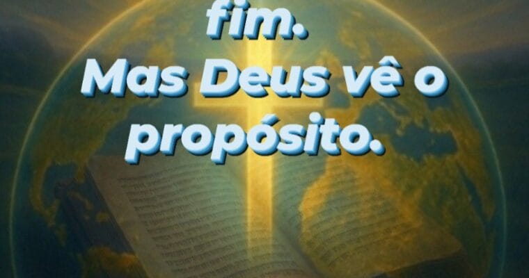Nada do que você vive é em vão — nem as lágrimas, nem as esperas, nem as quedas. Cada detalhe faz parte da construção do plano d’Ele. Quando o mundo diz “acabou”, Deus diz “estou começando”.