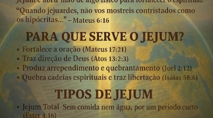 O jejum não muda Deus, muda você. O jejum não convence o céu, limpa a alma para ouvir o céu.