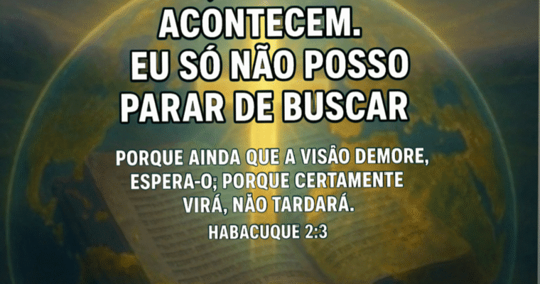 Então não desista, não pare de buscar, não pare de orar. O milagre pode não ter vindo ontem, mas pode chegar hoje. E se não for hoje, continue crendo — porque quem caminha com fé nunca anda em vão.