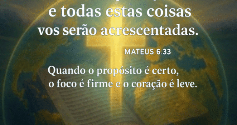 <br>Quando o propósito é certo, o foco é firme e o coração é leve.PlanetaCristão.com — Fernandópolis/SP