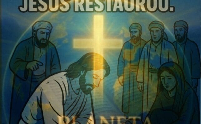 A mulher ficou de pé, mas não porque era inocente — e sim porque foi alcançada pela misericórdia.