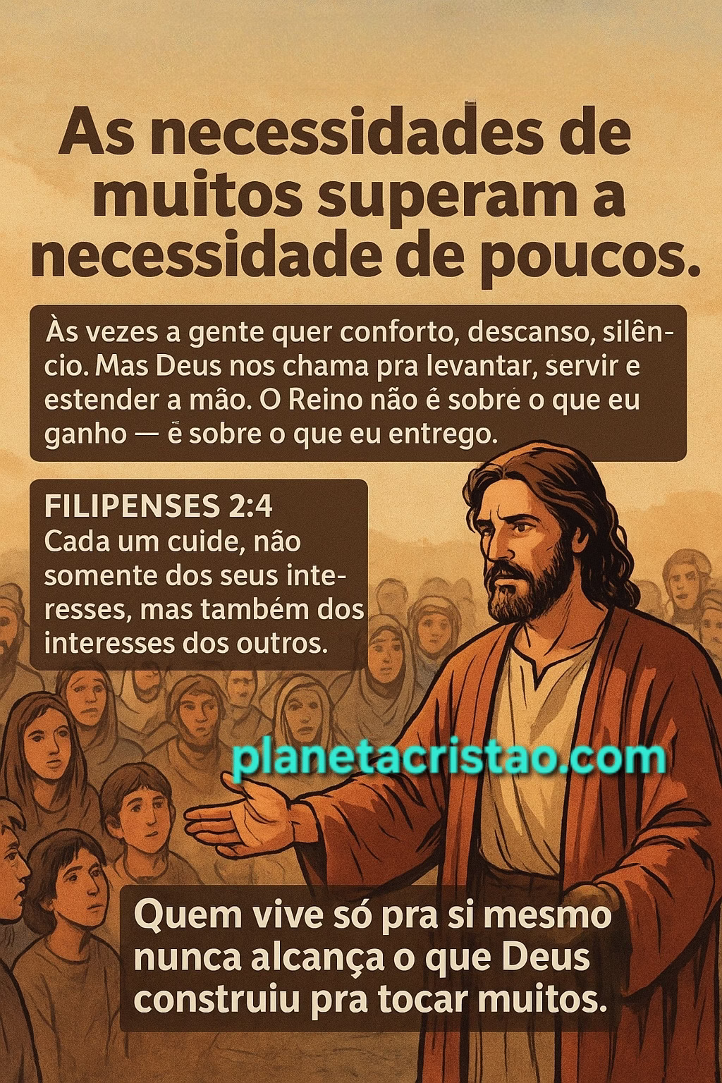 Não é sobre ter.<br>É sobre servir.<br>Não é sobre poucos.<br>É sobre muitos.<br><span style="font-size: 17px; font-weight: 400;"></span>