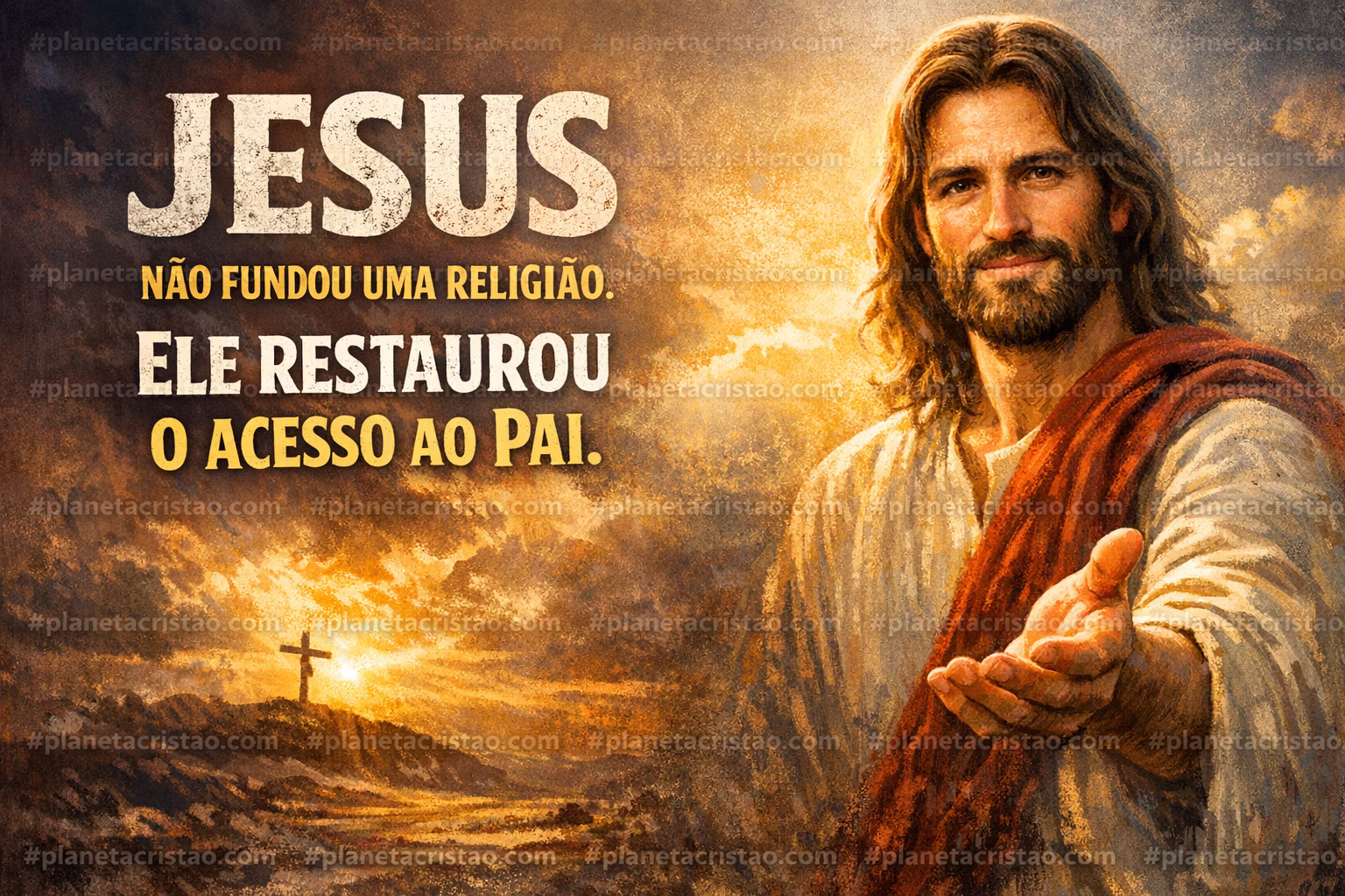 Jesus não fundou uma religião. Ele restaurou o acesso ao Pai.”“Religião aprisiona. Jesus liberta.”