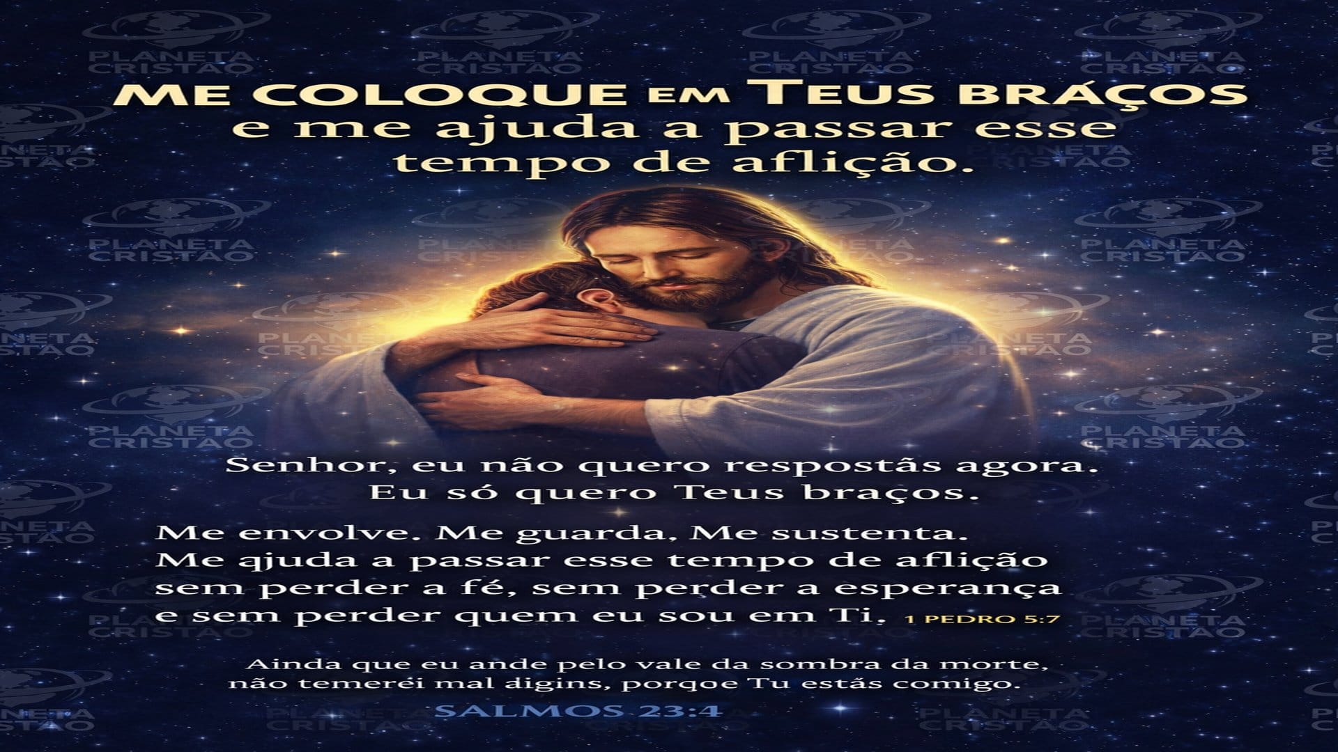 Em dias difíceis tudo que eu preciso é Deus.E nada mais.